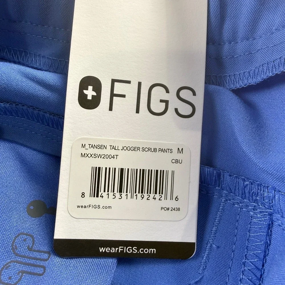 FIGS Tansen Tall Jogger Scrub Pants Mens M Tall Ceil Blue New Uniform Healthcare